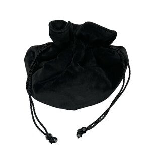 Talbots Black Velvet Drawstring Pouch Bag